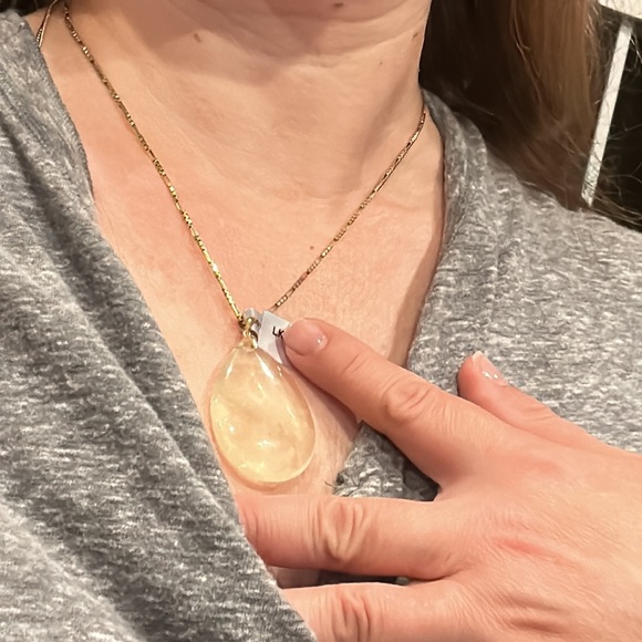 LEMON QUARTZ PENDANT IN GOLD TONE STERLING SILVER 68.90CTS - Picture 3 of 6